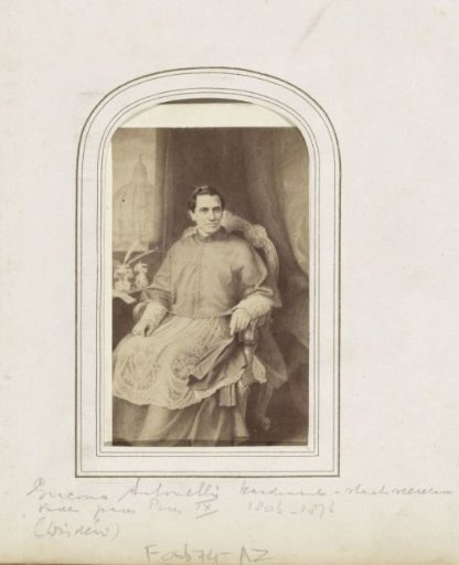 Photographic reproduction of (possibly) a painted portrait of Giacomo Antonelli, Cardinal Secretary of State
