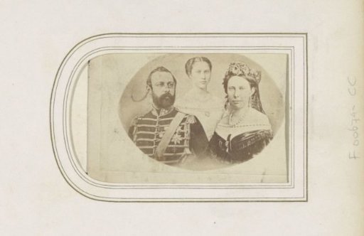 Portrait of King Charles XV and Queen Louise of Sweden and Norway and Crown Princess Louise