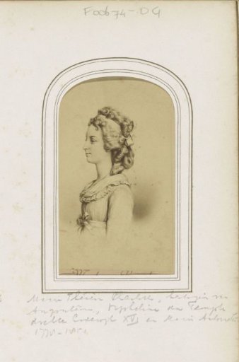 Photographic reproduction of (possibly) a print of Marie Thérèse Charlotte of France, daughter of Louis XVI