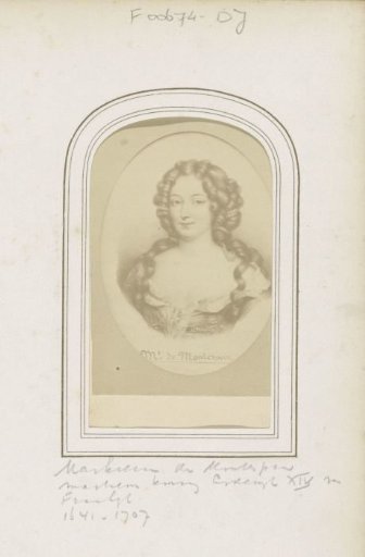 Photographic reproduction after (possibly) a painted portrait of Madame de Montespan, mistress of King Louis XIV of France