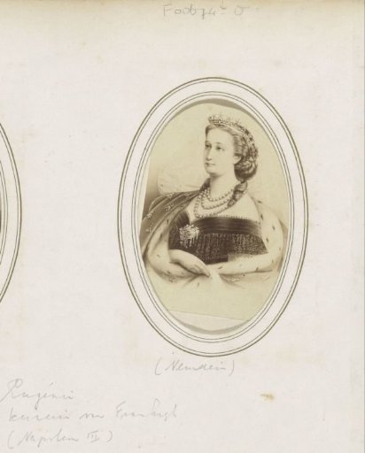Photographic reproduction of (possibly) a print of Empress Eugénie of France, wife of Napoleon III