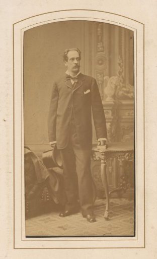 Portrait of Gustaf Frederikson with a high hat and book