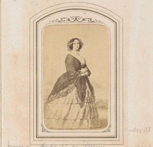 Photoreproduction of a drawn portrait of Queen Augusta of Saxe-Weimar-Eisenach, Queen of Prussia