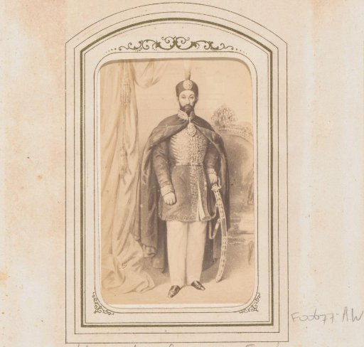 Photographic reproduction of a drawn portrait of Abdülaziz, 32nd Sultan of the Ottoman Empire