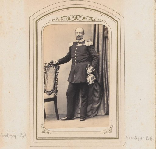 Portrait of an unknown man in military costume with insignia