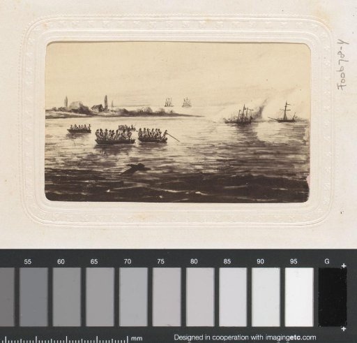 Photographic reproduction of a print with the crossing to Sylt
