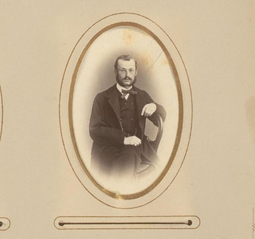 Portrait of a Man with Glasses, Mustache, and Ring Beard