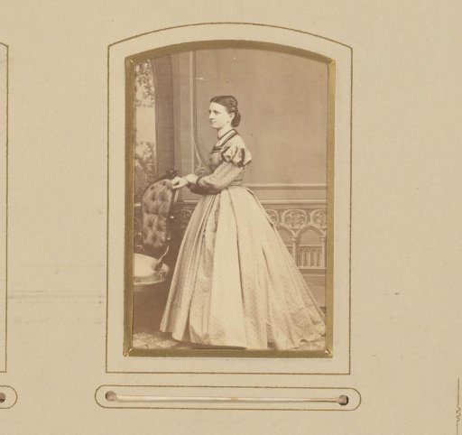 Portrait of a Woman in a Japanese Dress, Standing by a Chair