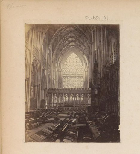 Nave and choir screen of a cathedral in England