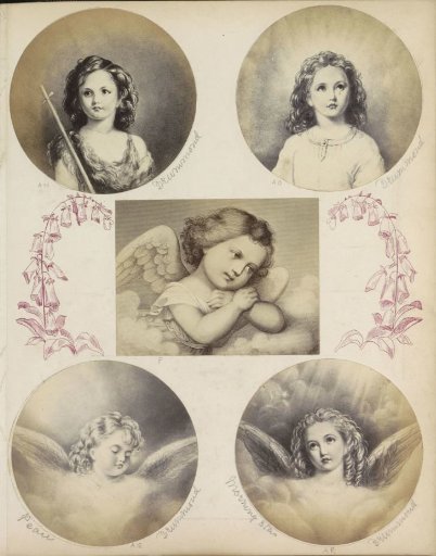 Photographic reproduction of (presumably) a drawing of an angel