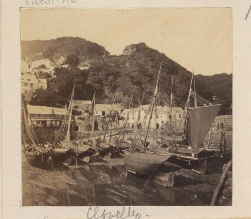 Ships aground in the harbour of Clovelly