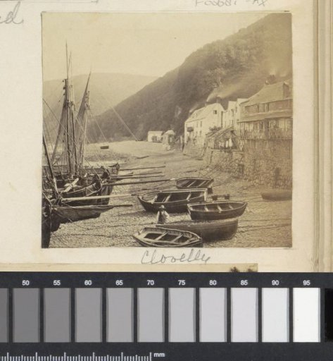Ships aground in the harbour of Clovelly