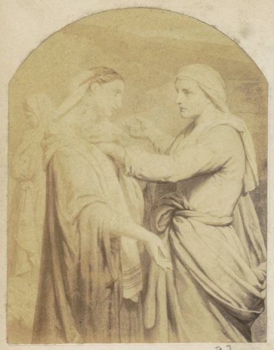 Photographic reproduction of (presumably) a drawing of the Visitation