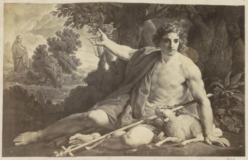 Photographic reproduction of (presumably) a drawing of John the Baptist