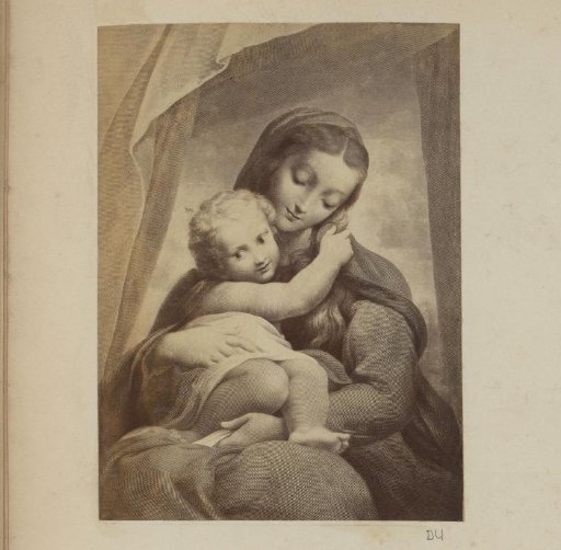 Photographic reproduction of (presumably) a print of Mary with Child