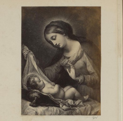 Photographic reproduction of (presumably) a print of Mary with Child