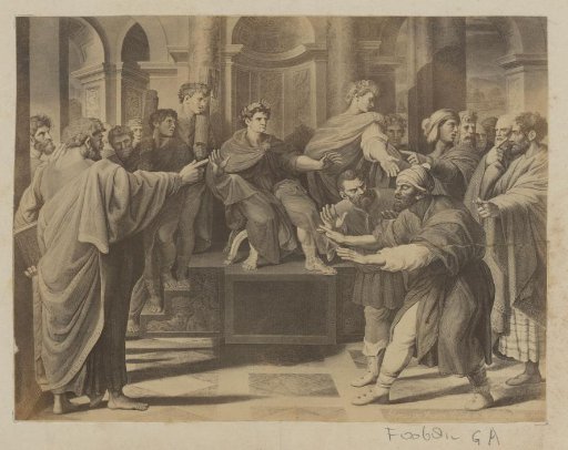 Photographic Reproduction of (Possibly) a Print after a Design Sketch by Raphael for a Tapestry in the Sistine Chapel