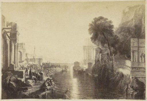 Photographic reproduction of (presumably) a print after a painting by J.M.W. Turner (Dido Building Carthage)