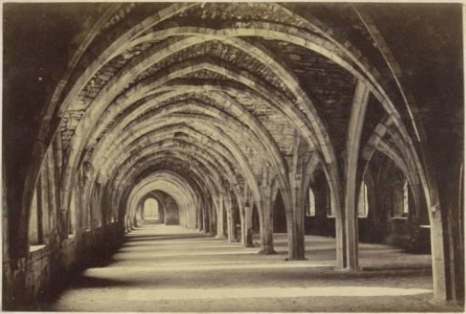 Vaults of a monastery in England, probably Fountains Abbey