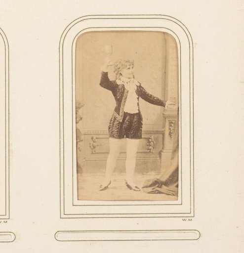 Portrait of Elisabeth Hjortberg in costume, holding a glass in her hand