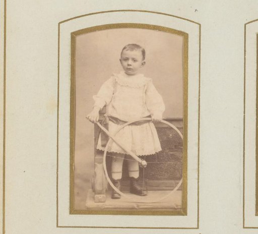 Portrait of Jules Ernie with a hoop in his hand