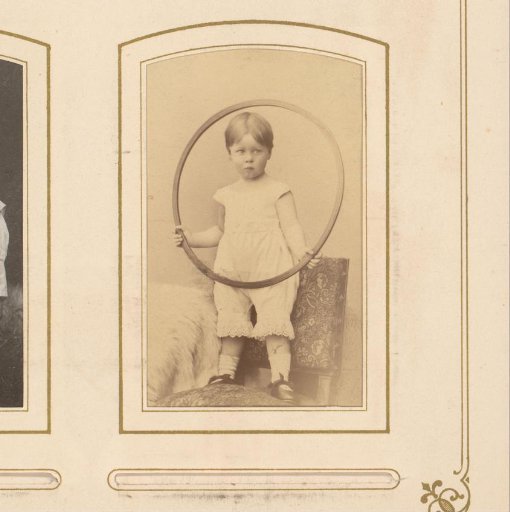 Portrait of a Child on a Chair with a Hoop