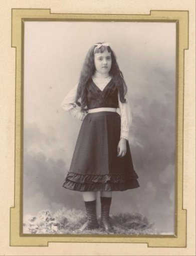 Portrait of a Standing Girl with a Bow