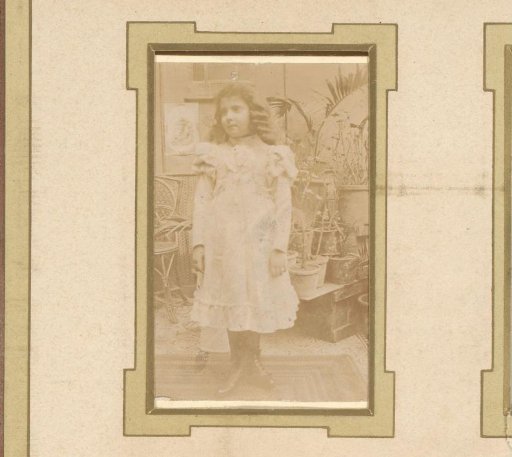 Portrait of a Standing Girl in a White Dress