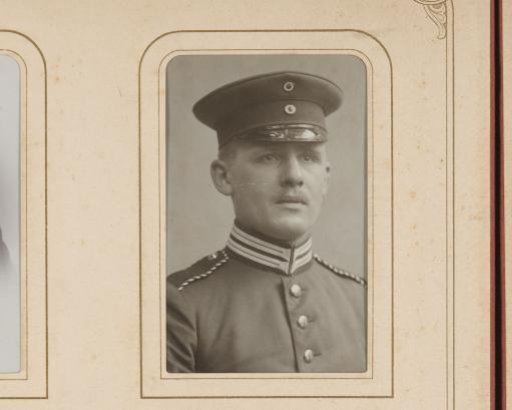 Portrait of a Man in Uniform, Identified as Heinr. Reuter
