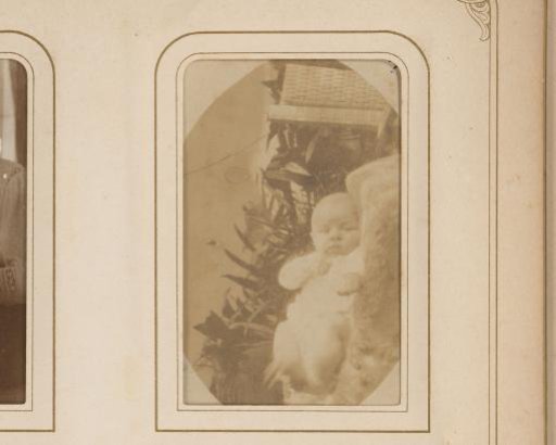 Portrait of a lying baby