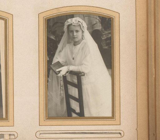 Portrait of a Girl in a Dress for First Communion