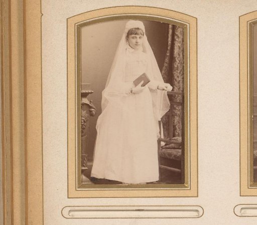 Portrait of a Girl in a Dress for First Communion