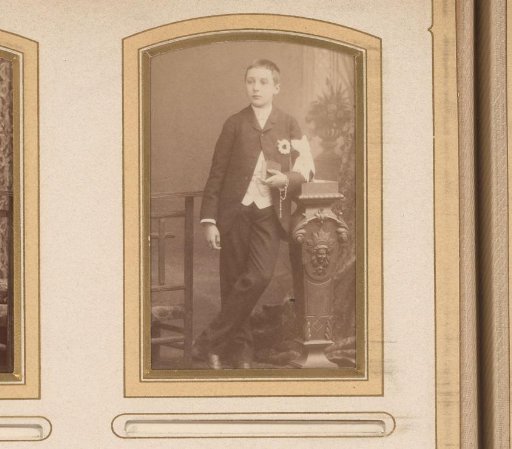 Portrait of a Boy with a White Ribbon on His Arm