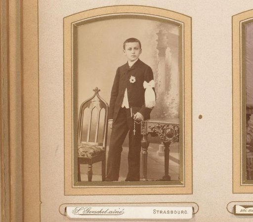 Portrait of a Boy with a White Ribbon on His Arm