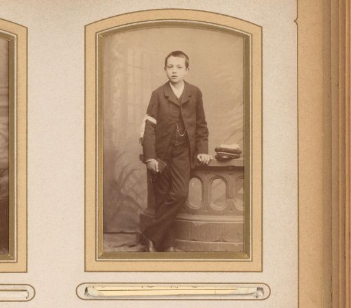 Portrait of a Boy with a White Ribbon on His Arm