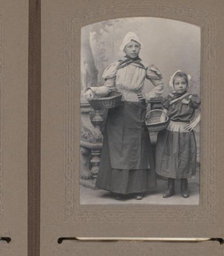 Portrait of Two Children in Dutch National Costume with Baskets