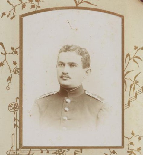 Portrait of a Man with a Mustache in Uniform