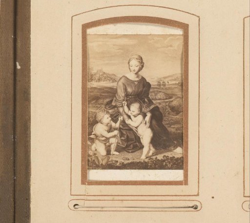 Photographic reproduction of the Madonna in the Meadow by Raphael