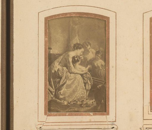 Photographic reproduction of a painting of a Woman and her Daughter before a Mirror