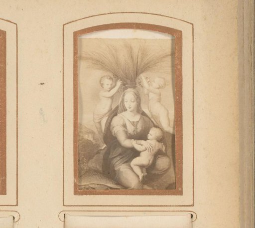 Photographic reproduction of La Vierge à la Rédemption by Raphael