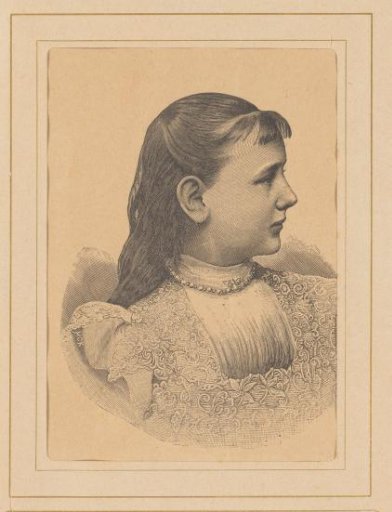 Reproduction of a Portrait after a Photograph of Queen Wilhelmina of the Netherlands as a Young Woman