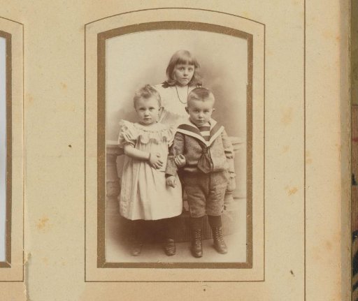 Portrait of two girls and a boy