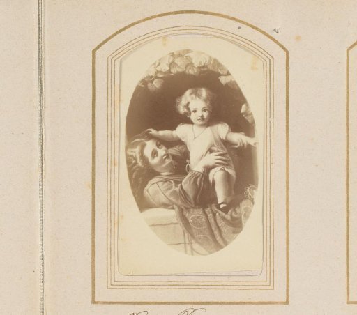 Photographic reproduction of a painting of a mother and child