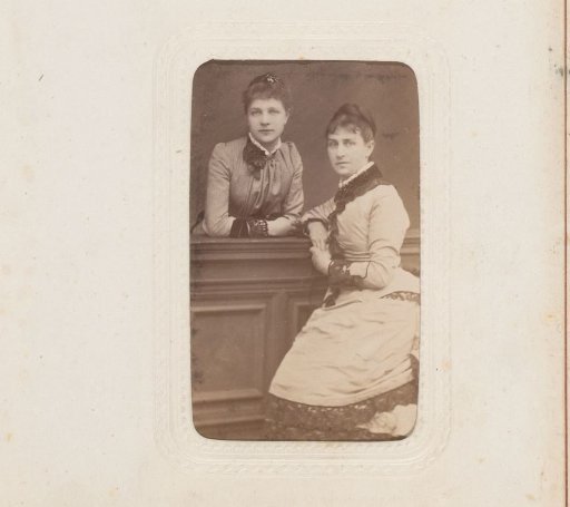 Portrait of Two Women Leaning on a Balustrade