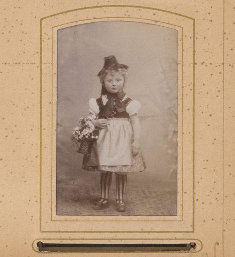 Portrait of a Girl with a Basket of Flowers in Her Hand, Identified as Elsa Leybald