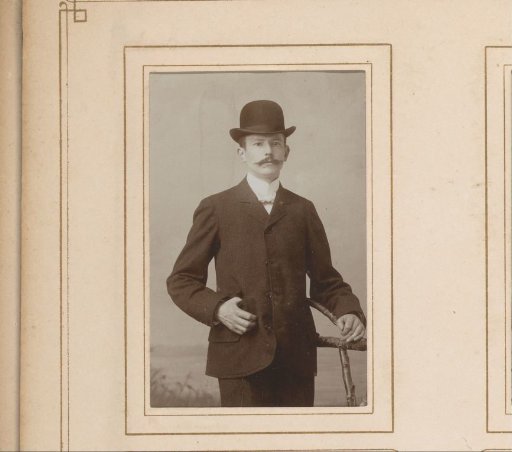 Portrait of a Man with a Mustache and a Round Hat
