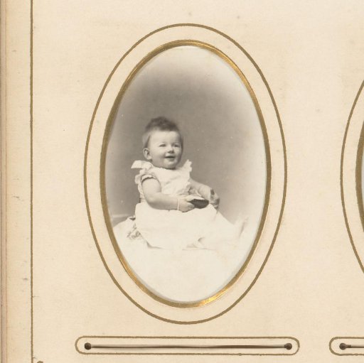Portrait of a seated baby, identified as Billy Kesper