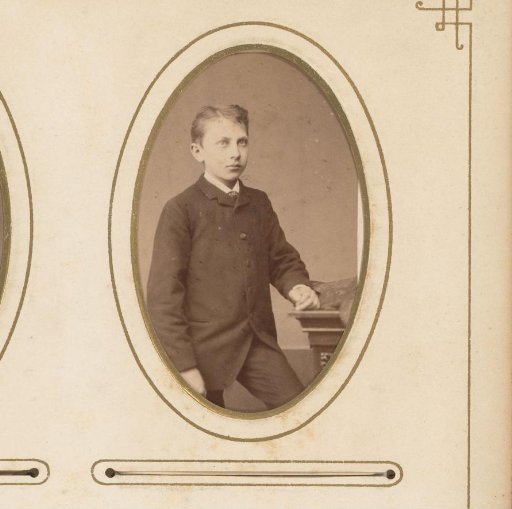Portrait of a Boy Standing by a Balustrade