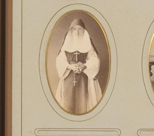 Portrait of a nun with a Bible in her hand