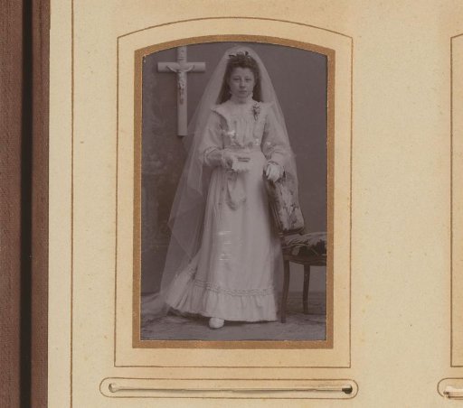 Portrait of a girl in a communion dress